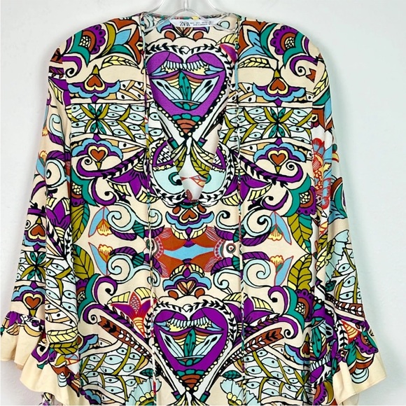 Zara Printed Boho Dress L - Picture 5 of 12